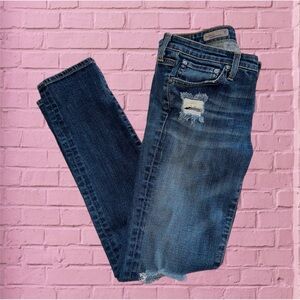 AG Adriano Goldschmied Blue Med Wash Stilt Cigarette Leg Classic Jeans Size 29R